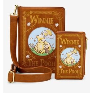 NWT Loungefly Disney Winnie the Pooh Piglet BOOK Figural Crossbody & WALLET SET!